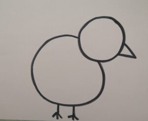 rysunek kurczaczka na kartce