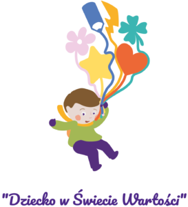 Logo programu "Dziecko w świecie wartości", realizowanego w Przedszkolu nr 148 "Kraina Wartości" w Warszawie